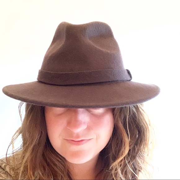 All Saints Bronson Fedora Wool Brown Ml 